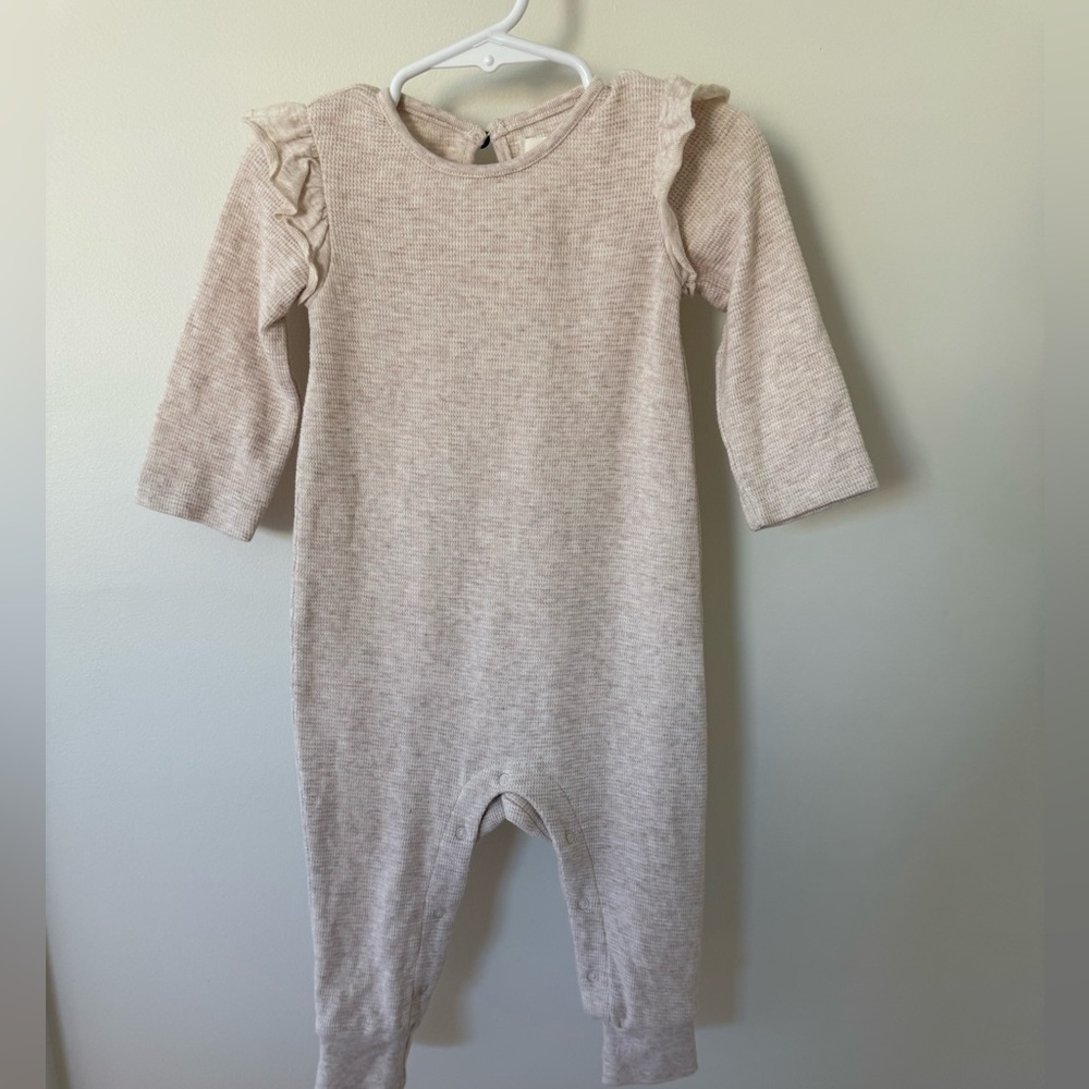 Little girls waffle knit romper